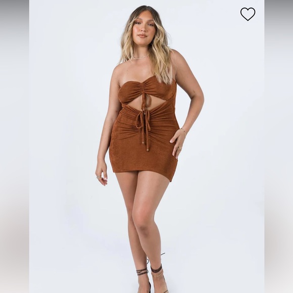 Princess polly Callie Strapless Mini Dress Brown - Picture 2 of 3